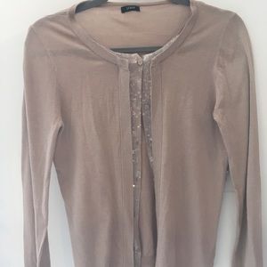 JCreq cotton and silk cardigan with sequins